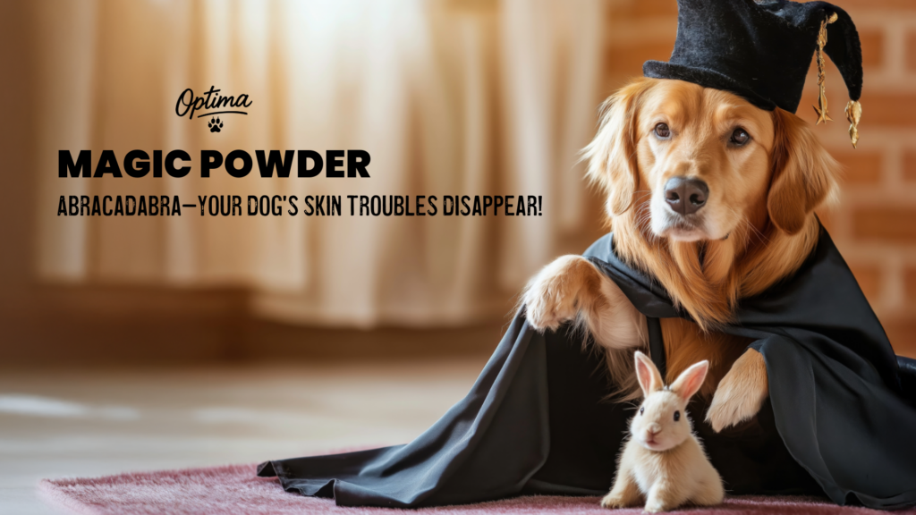 Abracadabra—your dog's skin troubles disappear! Dry, soothe, and heal fast with Optima Magic Powder. Don't wait—add to cart today!